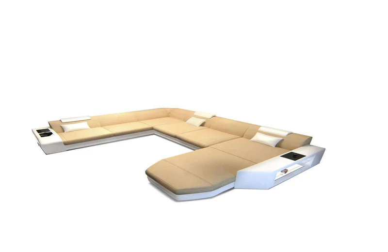 Wohnlandschaft Prato XXL U-Form in Stoff
