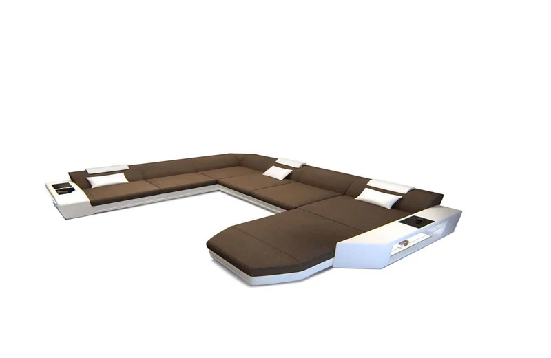 Wohnlandschaft Prato XXL U-Form in Stoff