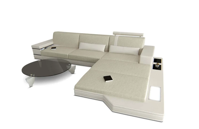 Couch Messana L-Form in Stoff