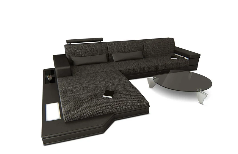 Couch Messana L-Form in Stoff