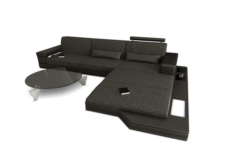 Couch Messana L-Form in Stoff