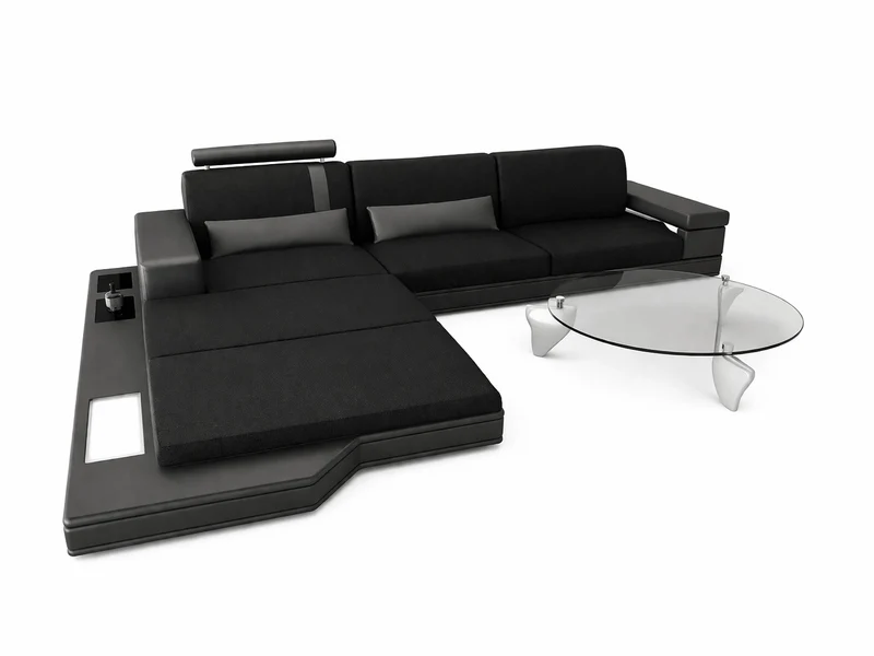 Couch Messana L-Form in Stoff