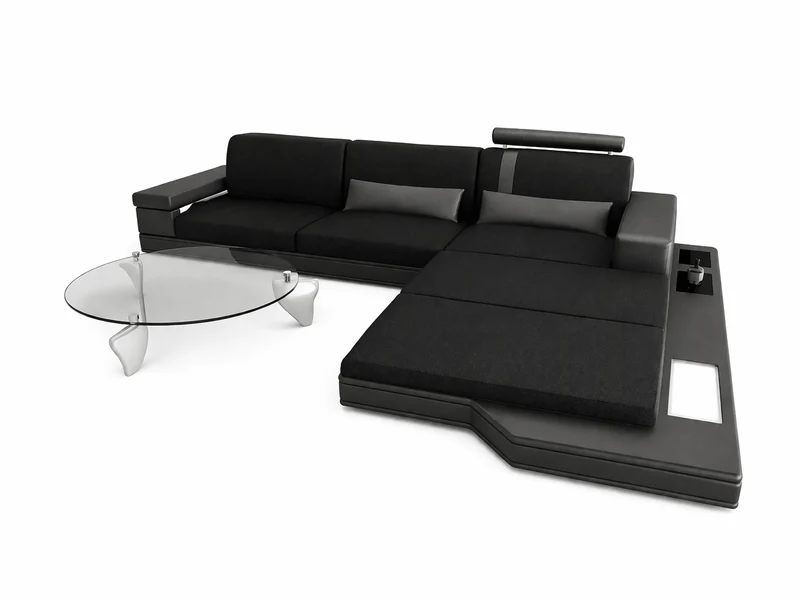 Couch Messana L-Form in Stoff