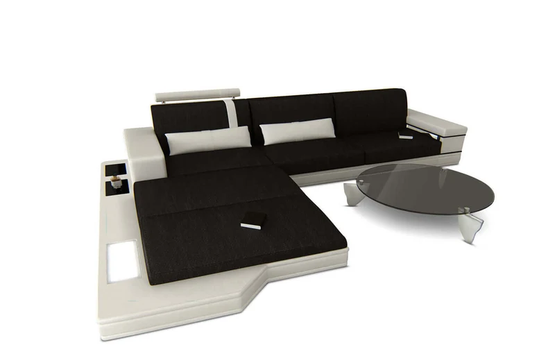 Couch Messana L-Form in Stoff