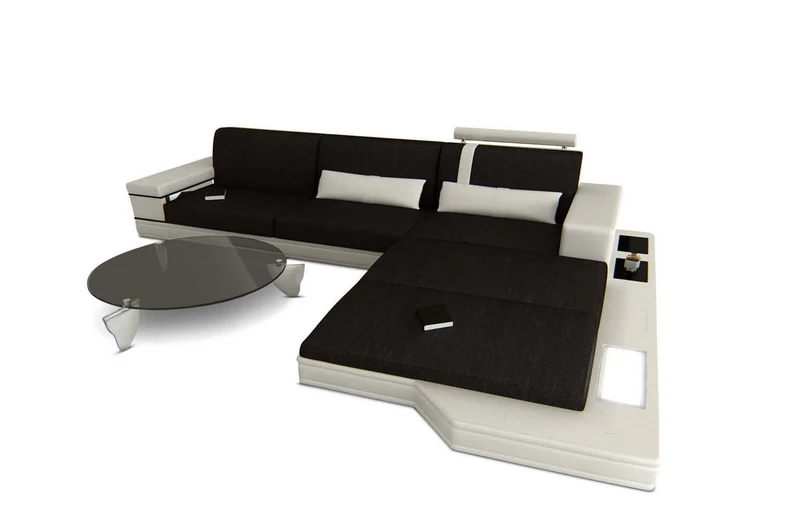 Couch Messana L-Form in Stoff