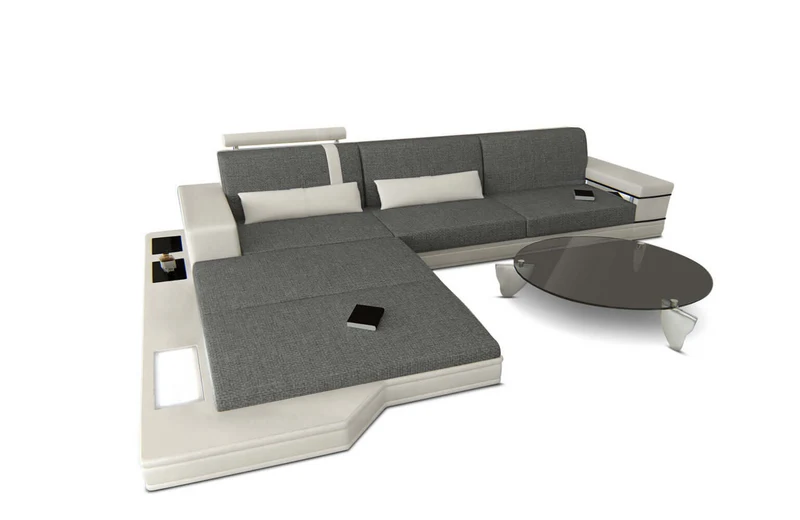 Couch Messana L-Form in Stoff