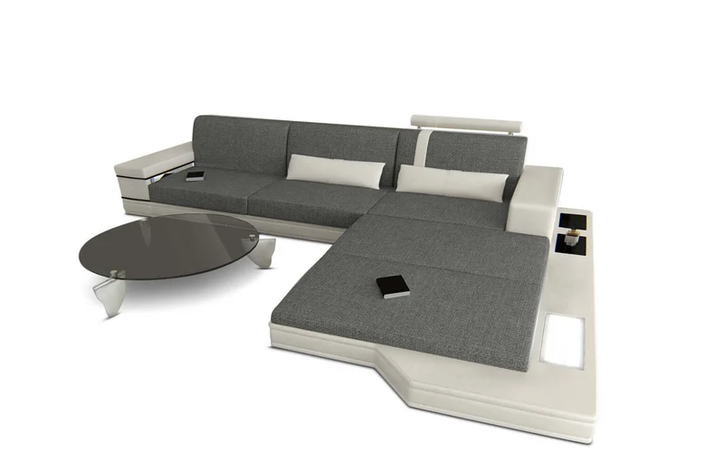 Couch Messana L-Form in Stoff