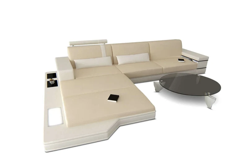 Couch Messana L-Form in Stoff