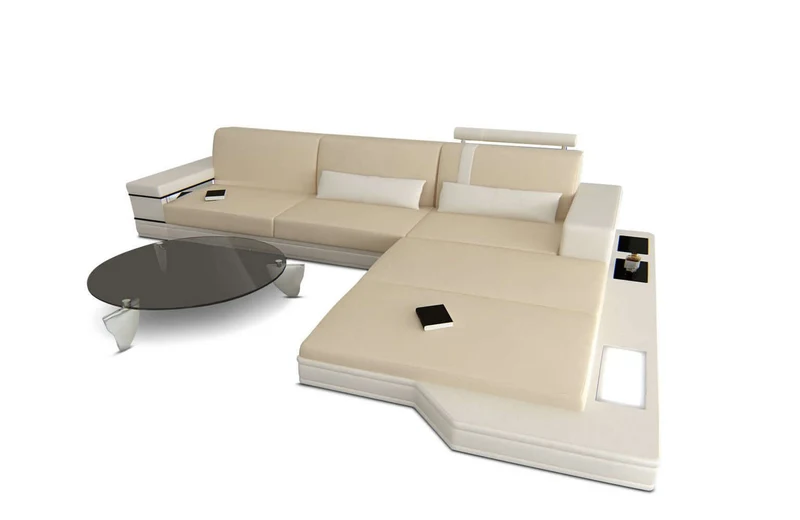 Couch Messana L-Form in Stoff