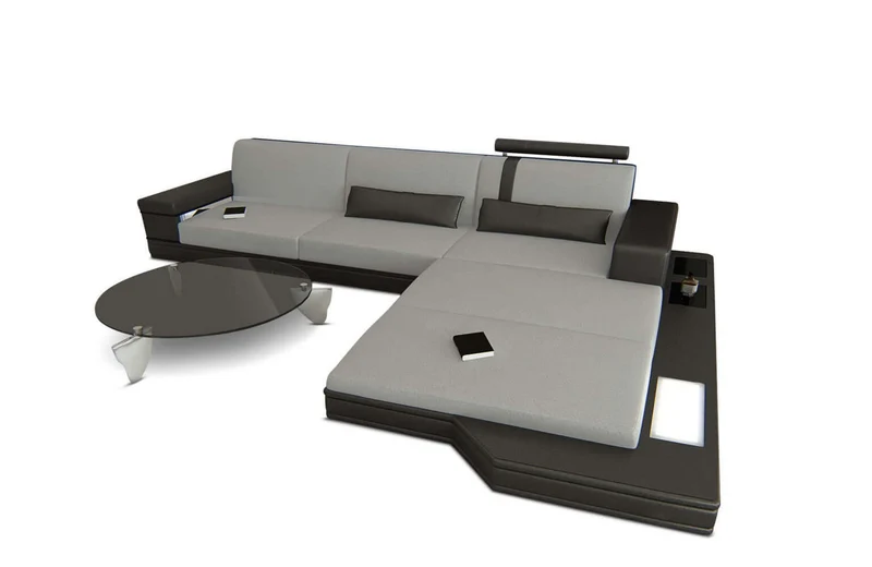 Couch Messana L-Form in Stoff