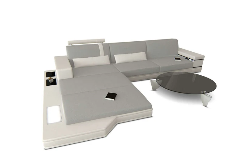 Couch Messana L-Form in Stoff