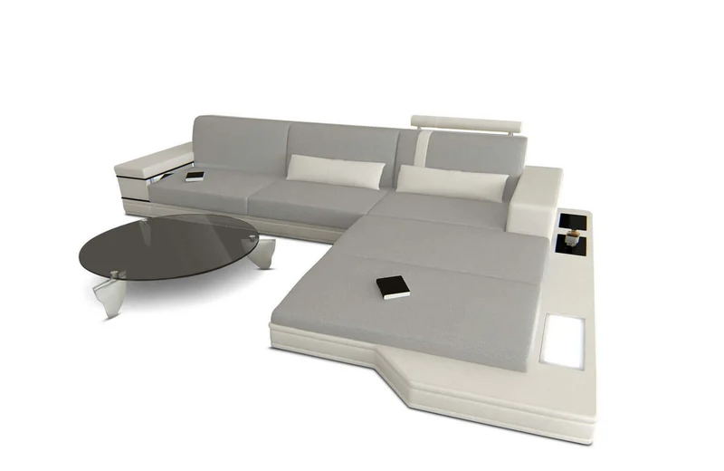 Couch Messana L-Form in Stoff