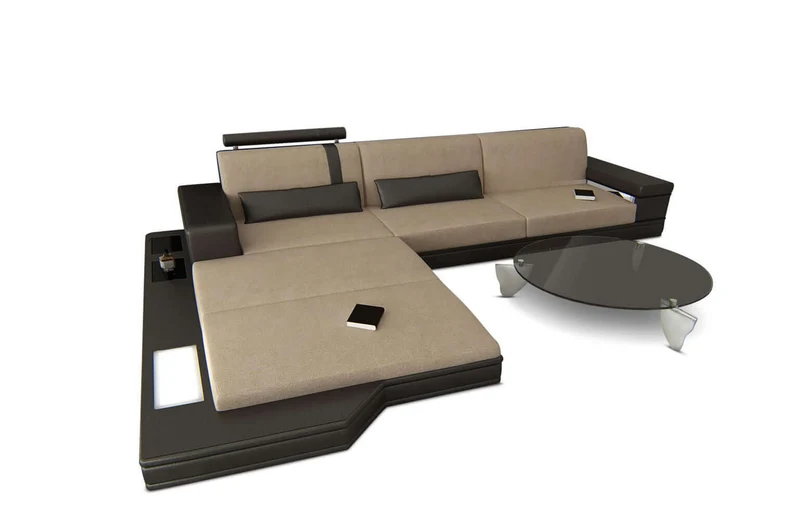 Couch Messana L-Form in Stoff