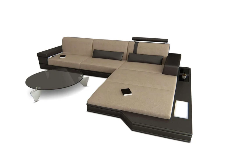 Couch Messana L-Form in Stoff