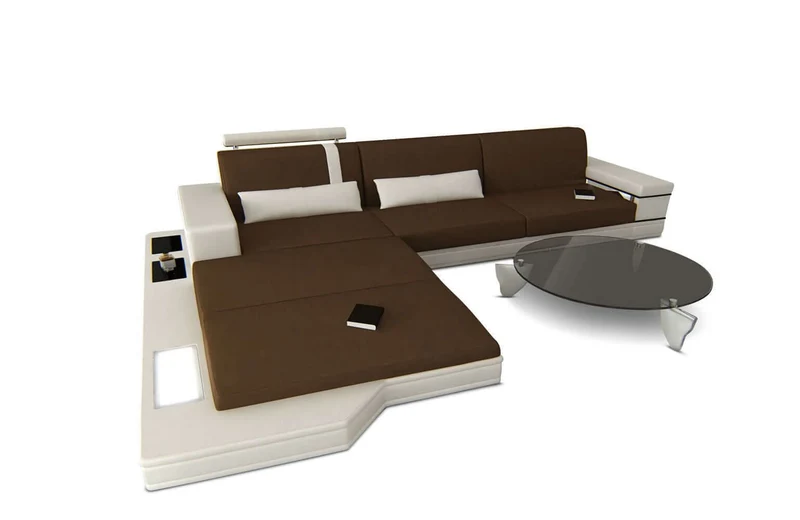 Couch Messana L-Form in Stoff