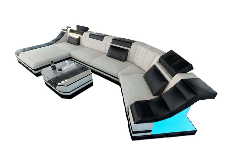 Sofa Turino C-Form in Stoff