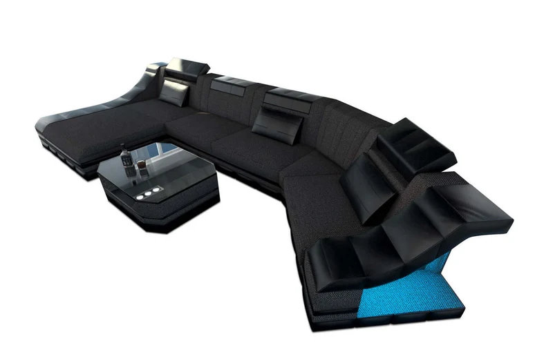 Sofa Turino C-Form in Stoff