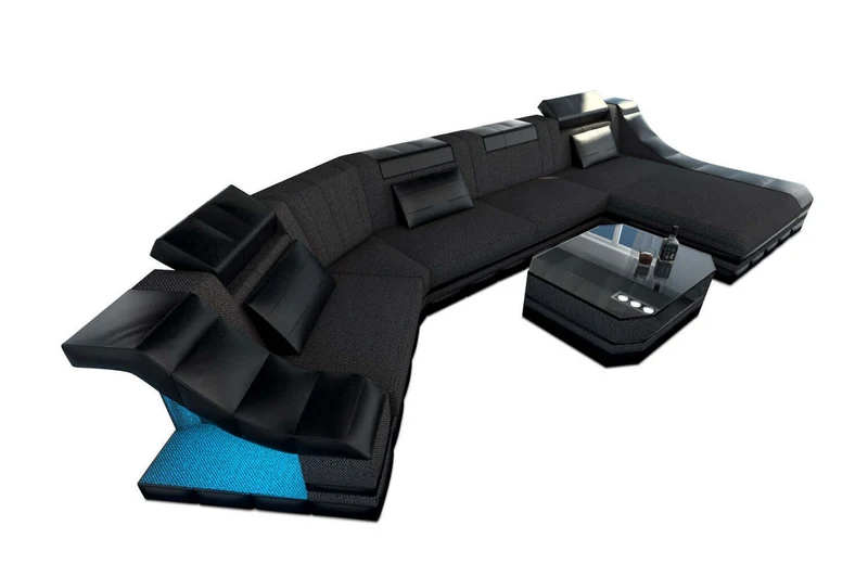 Sofa Turino C-Form in Stoff