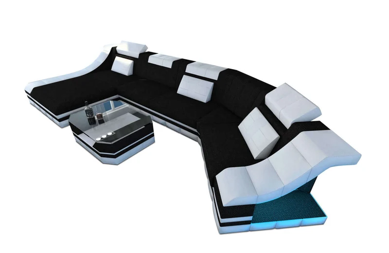 Sofa Turino C-Form in Stoff