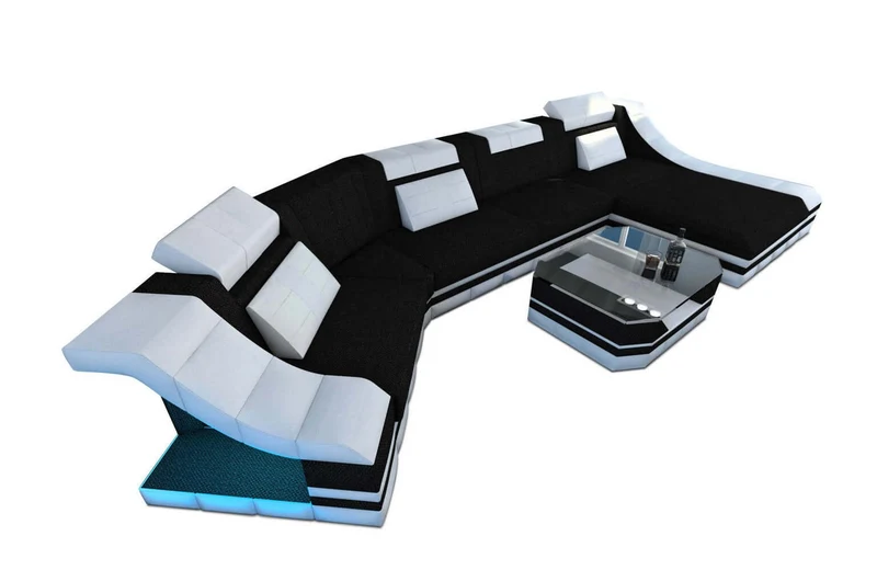 Sofa Turino C-Form in Stoff