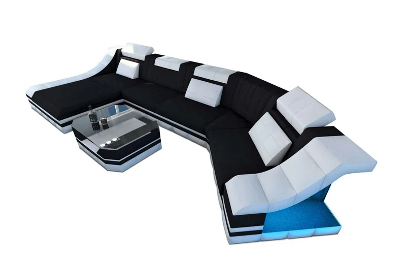 Sofa Turino C-Form in Stoff