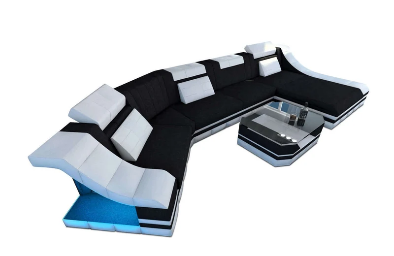 Sofa Turino C-Form in Stoff