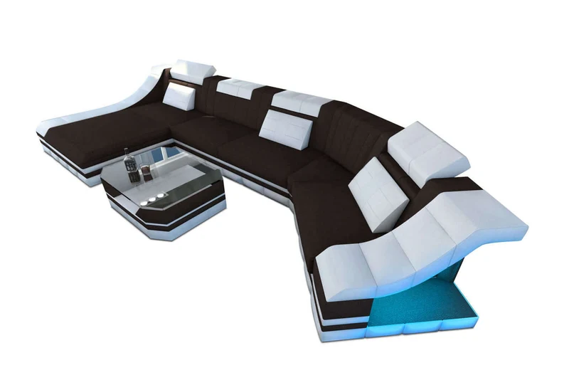 Sofa Turino C-Form in Stoff