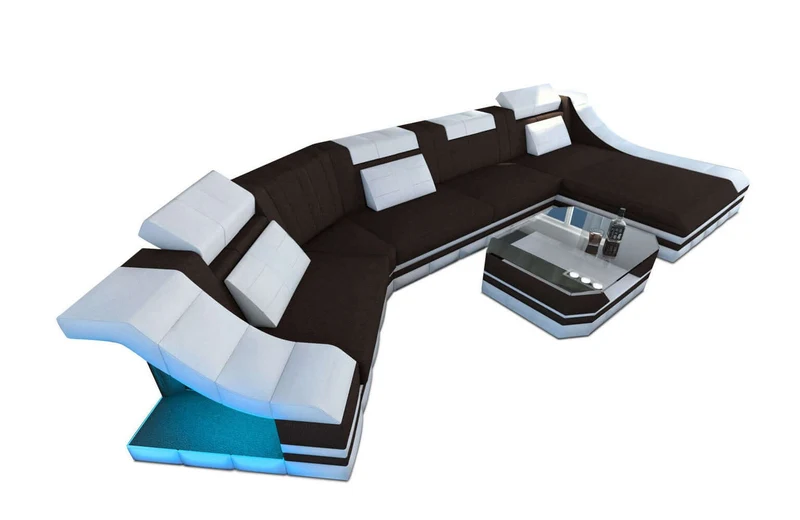 Sofa Turino C-Form in Stoff