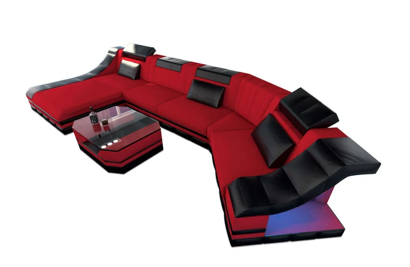 Sofa Turino C-Form in Stoff