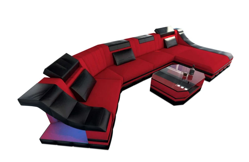 Sofa Turino C-Form in Stoff