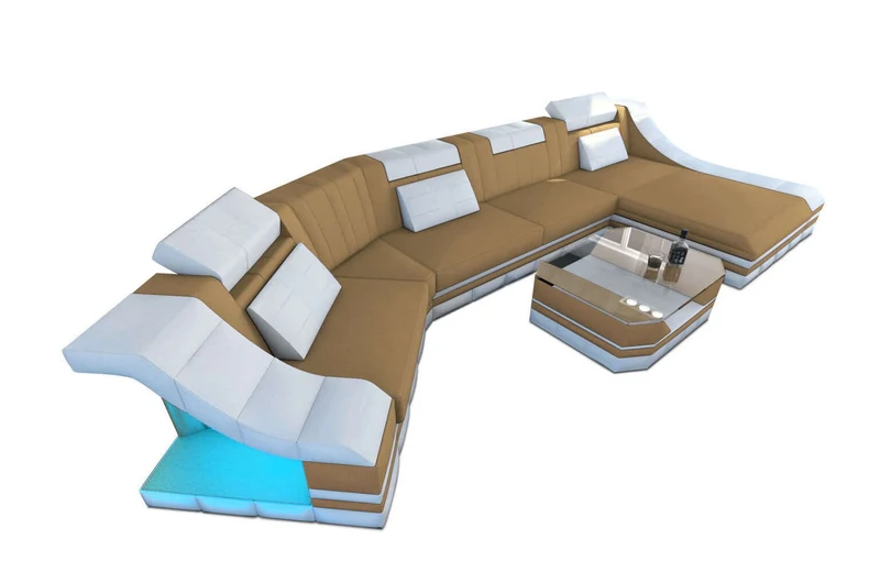 Sofa Turino C-Form in Stoff
