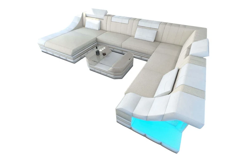 XXL Stoff Wohnlandschaft Turino U-Form