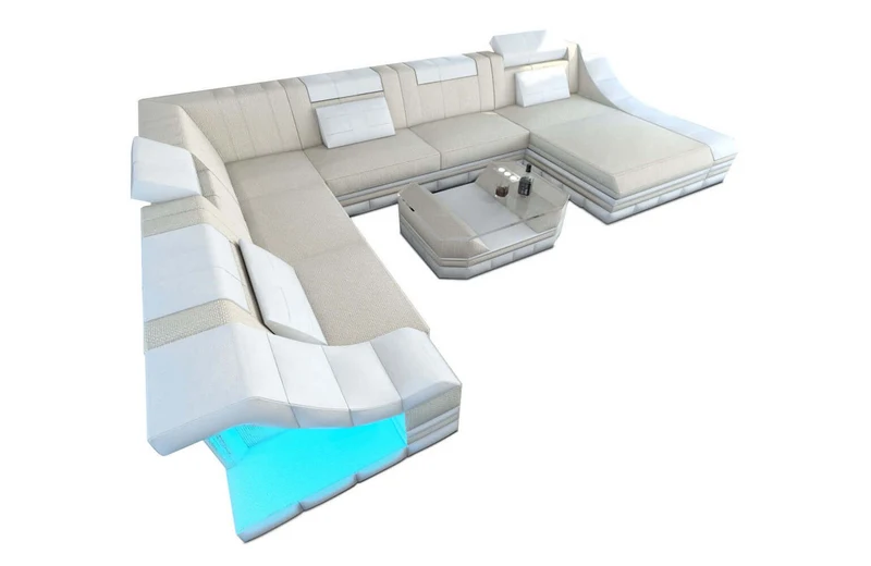 XXL Stoff Wohnlandschaft Turino U-Form