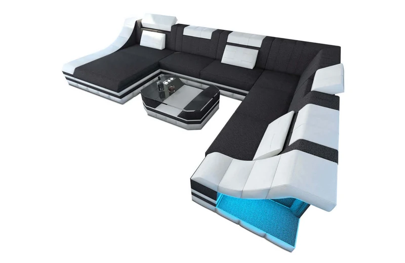 XXL Stoff Wohnlandschaft Turino U-Form