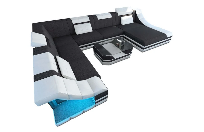 XXL Stoff Wohnlandschaft Turino U-Form