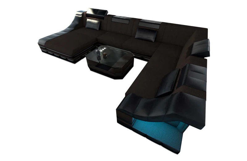 XXL Stoff Wohnlandschaft Turino U-Form