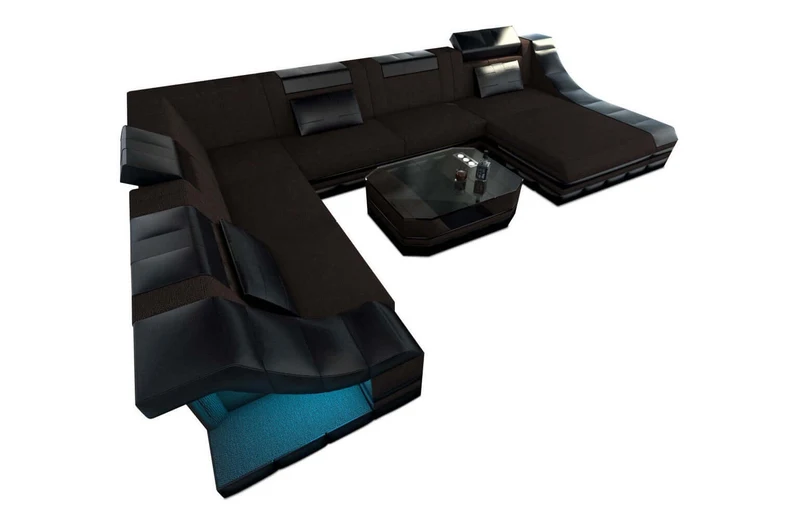 XXL Stoff Wohnlandschaft Turino U-Form