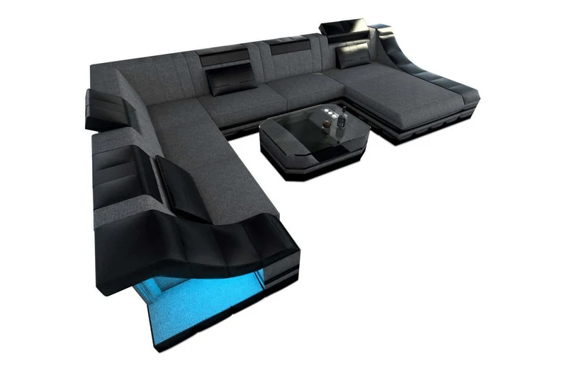 XXL Stoff Wohnlandschaft Turino U-Form