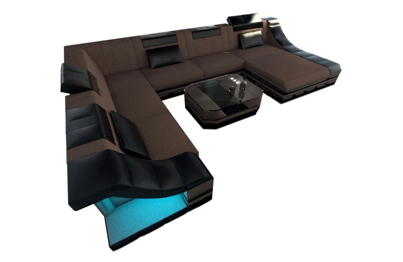 XXL Stoff Wohnlandschaft Turino U-Form