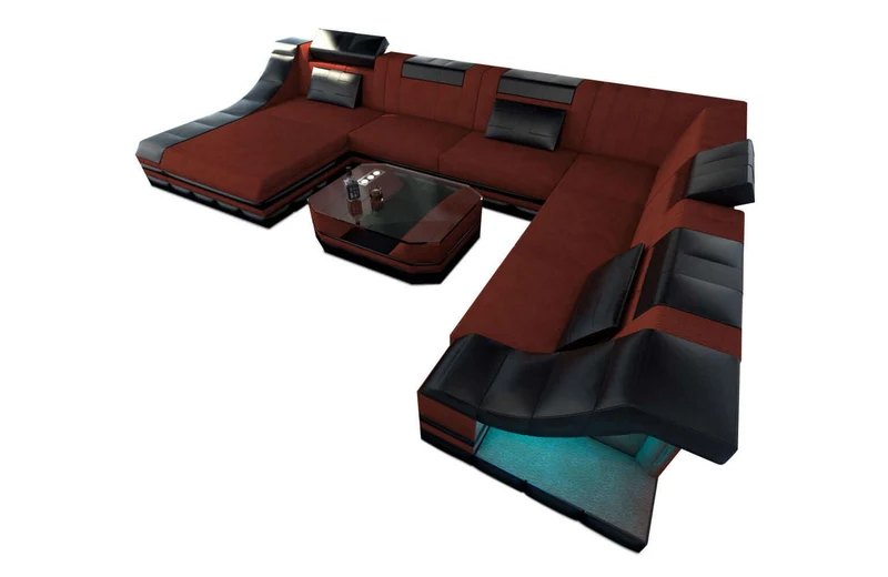XXL Stoff Wohnlandschaft Turino U-Form
