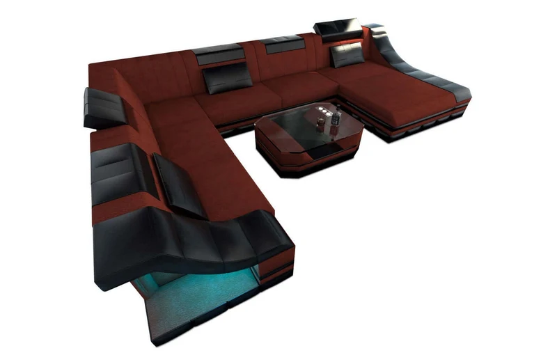 XXL Stoff Wohnlandschaft Turino U-Form
