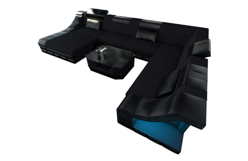 XXL Stoff Wohnlandschaft Turino U-Form