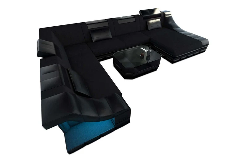 XXL Stoff Wohnlandschaft Turino U-Form