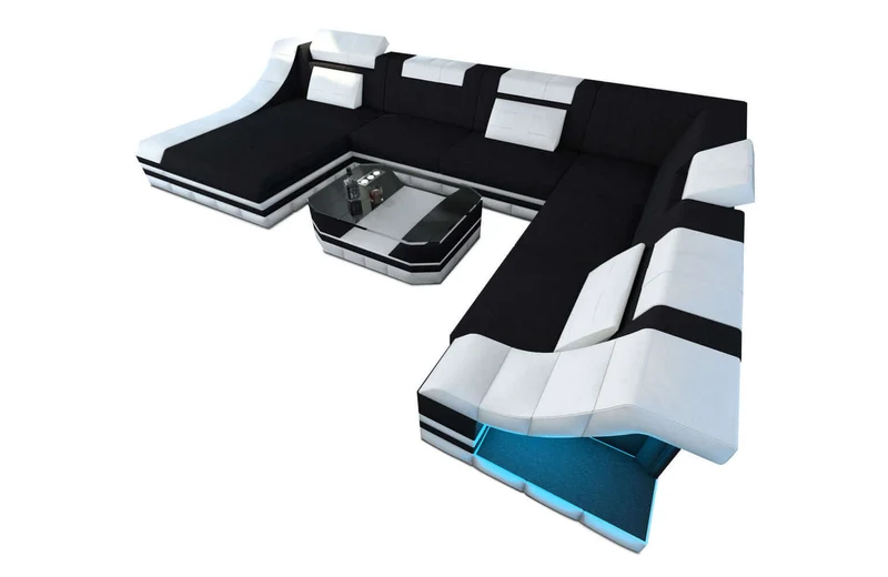 XXL Stoff Wohnlandschaft Turino U-Form