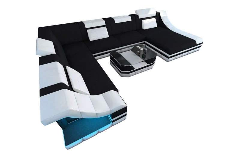 XXL Stoff Wohnlandschaft Turino U-Form