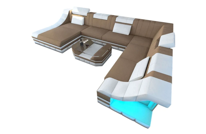 XXL Stoff Wohnlandschaft Turino U-Form