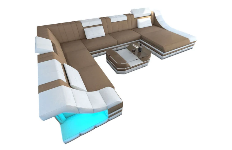 XXL Stoff Wohnlandschaft Turino U-Form