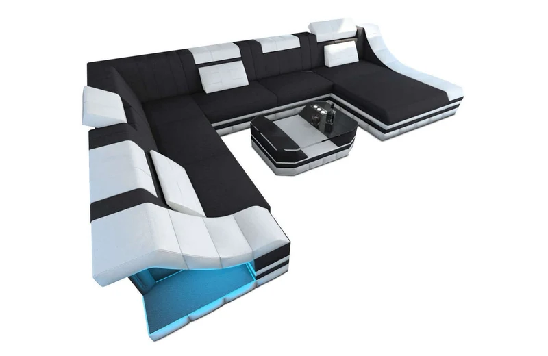 XXL Stoff Wohnlandschaft Turino U-Form