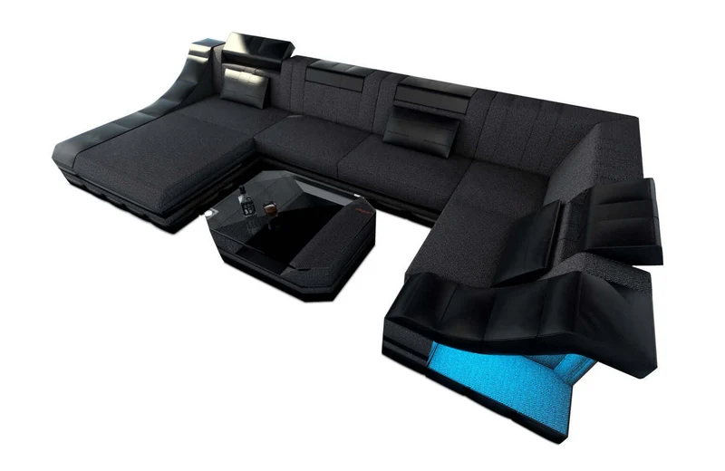 Wohnlandschaft Turino U-Form aus Stoff