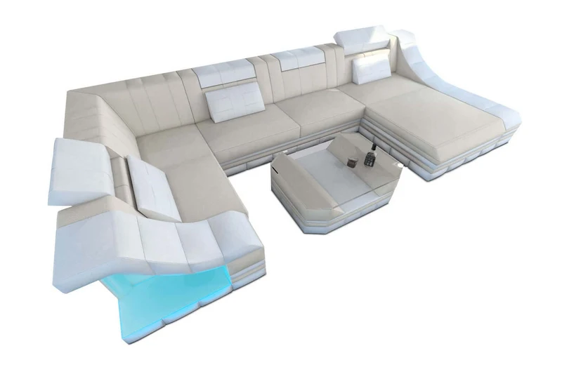 Wohnlandschaft Turino U-Form aus Stoff